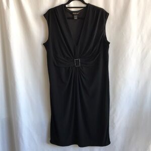 Lane Bryant black sleeveless dress with belt buckle bling, size 18/20 W